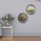Dolphin in the Ocean Wall Hanging Plates of Two Pieces