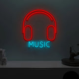"Music" Headphone Design Neon LED Light