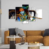 Premium 5 Pieces Wall Painting of Lord Krishna 