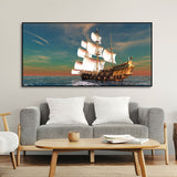 Wall Painting of Ship on the Ocean