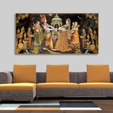  Krishna and Gopiya Rasleela Canvas Wall Painting