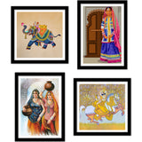 Rajasthani Women Art Wall Frame Set of Four