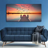  Jetty in Sunset Canvas wall Painting