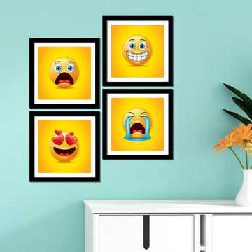 Four Emoji Sets Wall Painting 