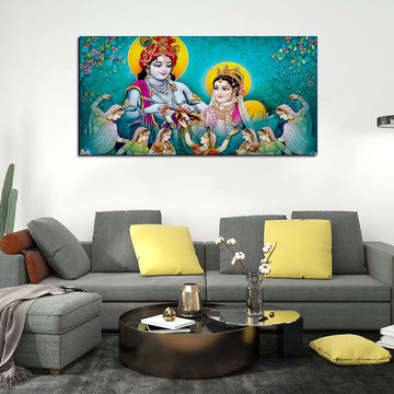 Divine Radha Krishna Wall Painting