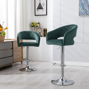 Plush Feel Velvet Adjustable Bar Stool / Long Chair