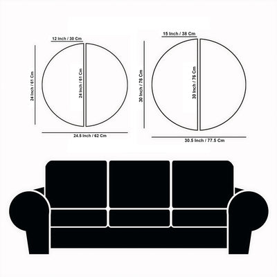 Golden Textured Pattern Art Semi Circle Frames Set Of 2