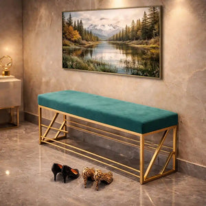 2-tier-upholstered-organizer-shelf-with-green-padded-cushion-seat