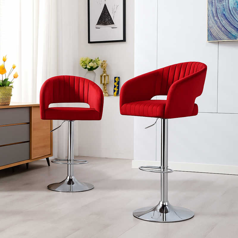 Plush Feel Velvet Adjustable Bar Stool / Long Chair