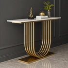 U-Shape White Marble Golden Console Table