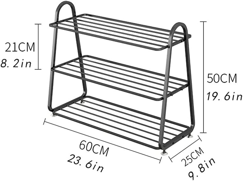 3 Layer Metal Shoe Rack Large Capacity Shoe Cabinet