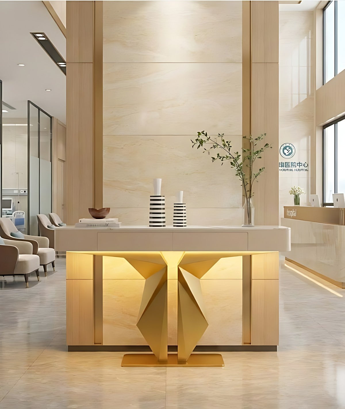 Premium Lobby LED Console Table (SS 302)