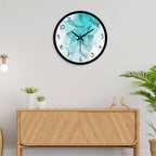 3D Abstract Design Shades Blue Color Wall Clock For Living Room