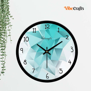 3D Abstract Design Shades Blue Color Wall Clock For Living Room