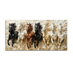 3D Art Auspicious Canvas wall Painting of Seven Running Horses