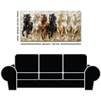 3D Art Auspicious Canvas wall Painting of Seven Running Horses