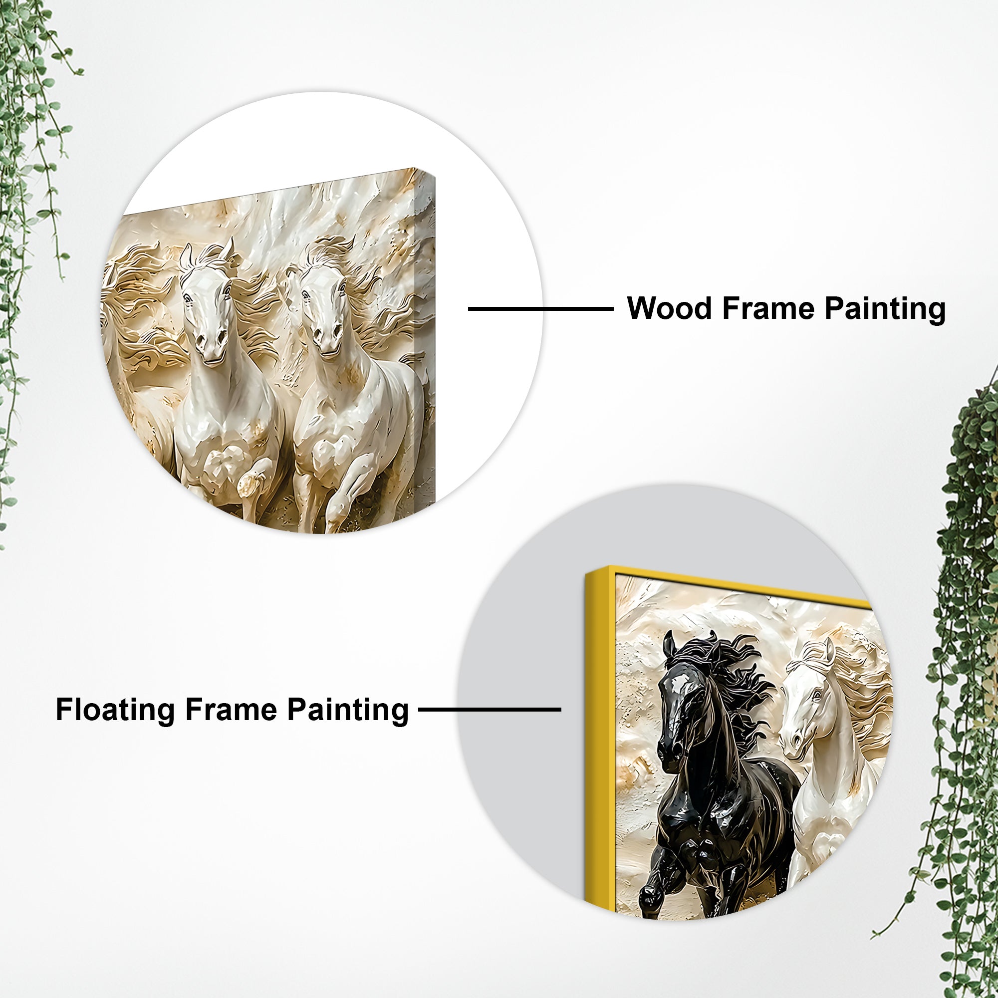 3D Art Seven Majestic Horses Canvas wall Painting