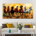 3D Art Seven Majestic Horses Canvas wall Painting
