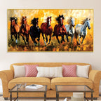 3D Art Seven Majestic Horses Canvas wall Painting