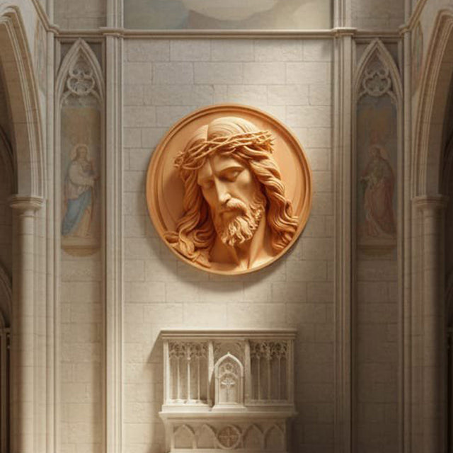 3D Jesus Christ Wall Art for Home & Office Decor – Sacred Crown of Thorns Design