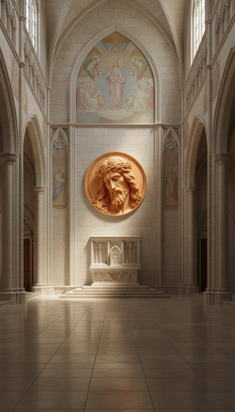 3D Jesus Christ Wall Art for Home & Office Decor – Sacred Crown of Thorns Design