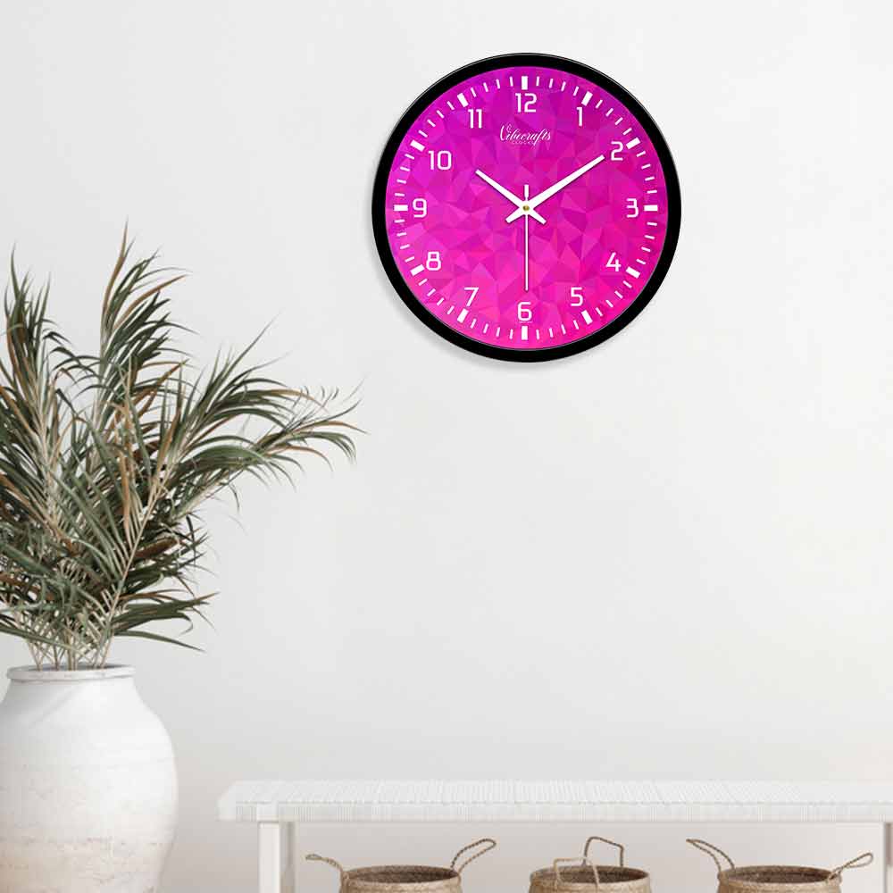 3D Pink Color Premium Wall Clock
