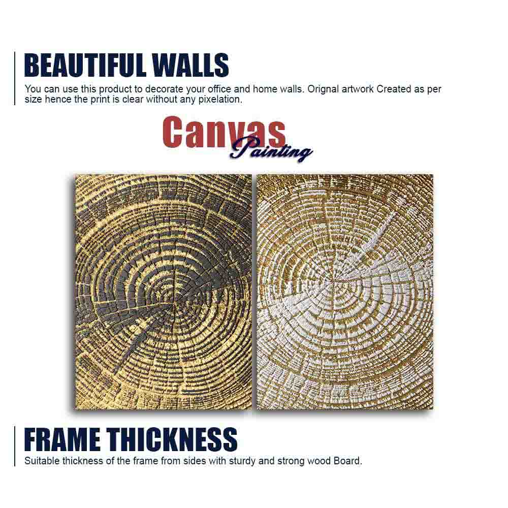 3D Wooden Texture Canvas Wall Painting of Two Pieces