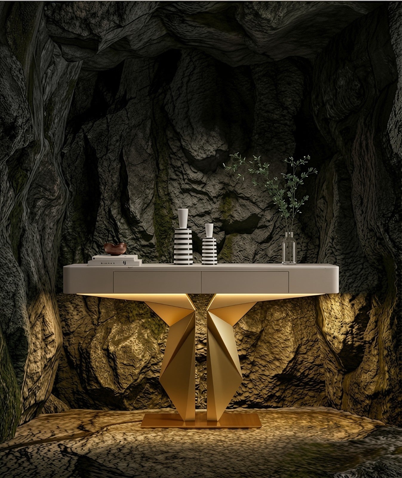 Premium Lobby LED Console Table (SS 302)