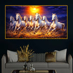 7 Horse for Wealth Success Luxury Crystal Glass Painting
