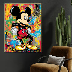 90S Love The Mickey Cotton Canvas Wall Painting