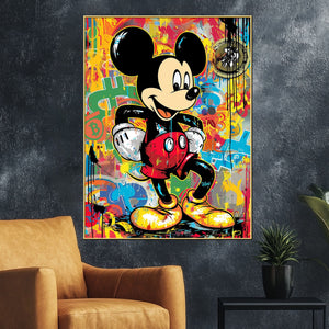 90S Love The Mickey Cotton Canvas Wall Painting