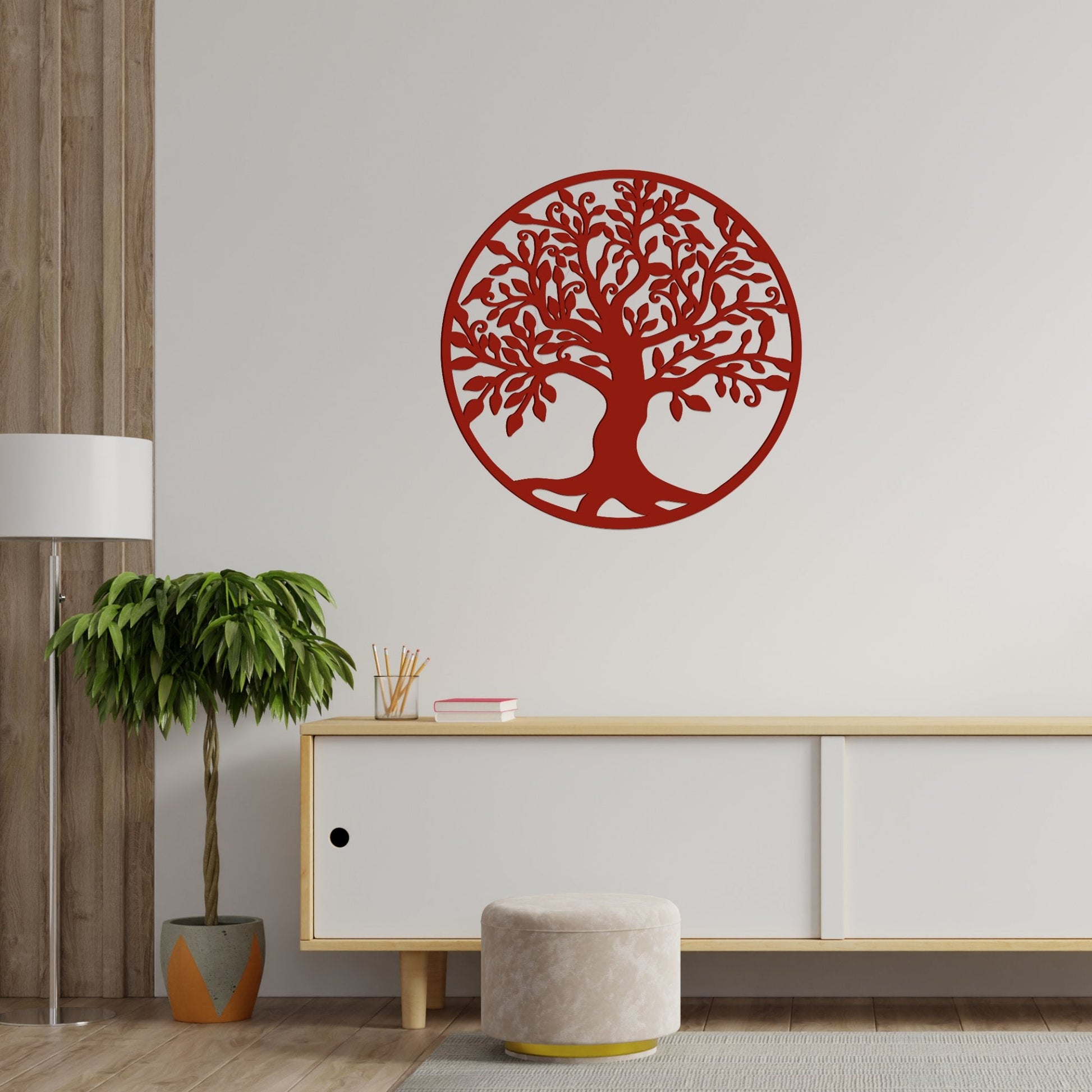 Big Tree Design in Circle Premium Quality Wooden Wall Hanging