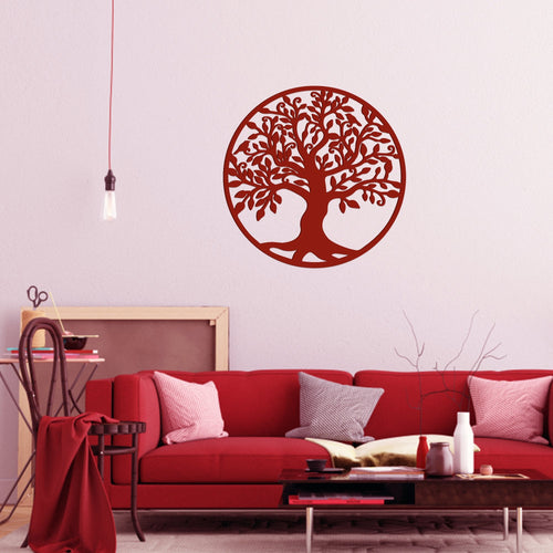 Big Tree Design in Circle Premium Quality Wooden Wall Hanging