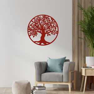 Big Tree Design in Circle Premium Quality Wooden Wall Hanging