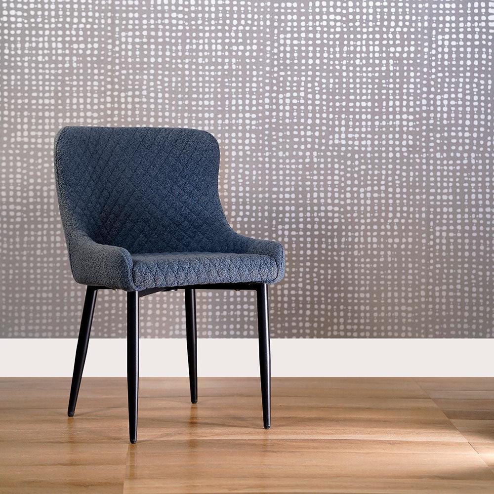 Velvet Blue Accent Chair with Comfortable Black Legs