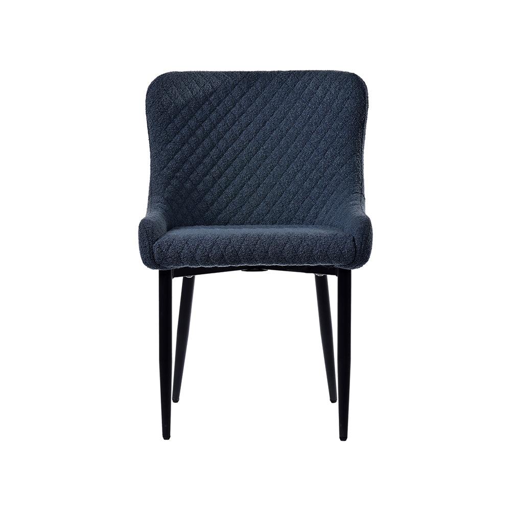 Velvet Blue Accent Chair with Comfortable Black Legs