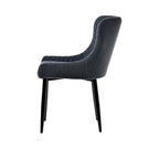 Velvet Blue Accent Chair with Comfortable Black Legs