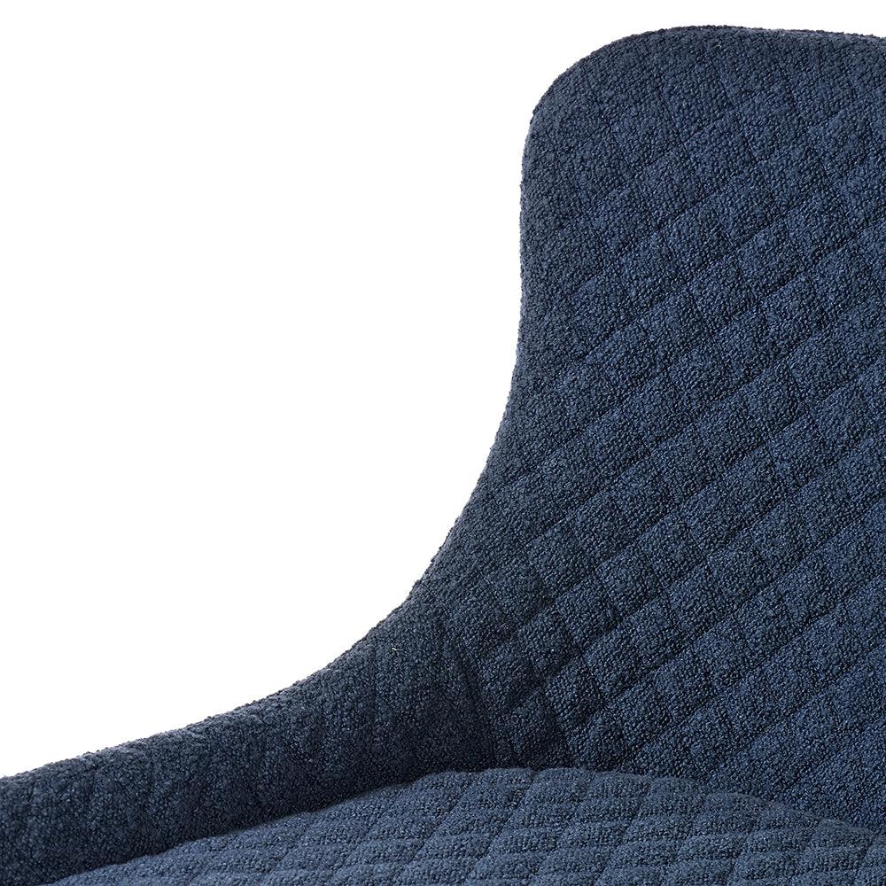Velvet Blue Accent Chair with Comfortable Black Legs
