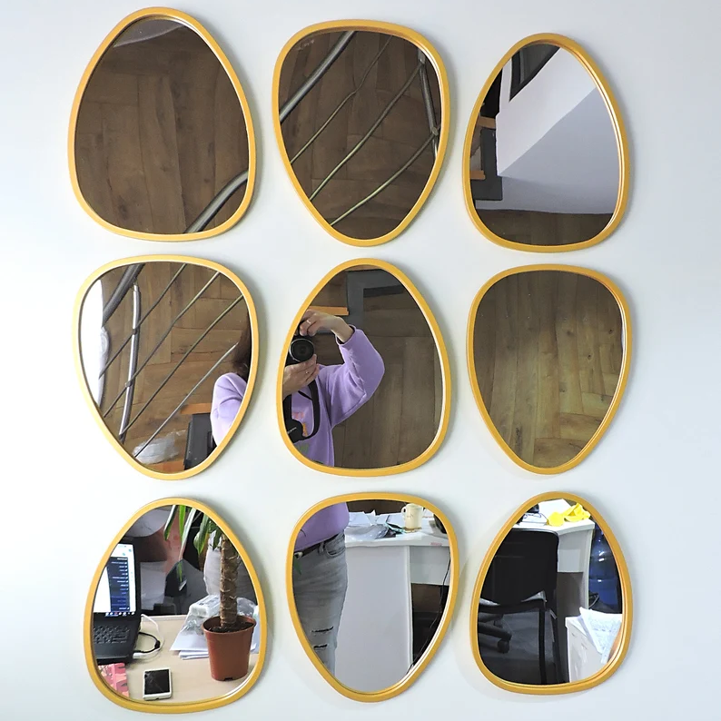 Abstract Gold Mirror Set | Living Room & Bedroom Wall Decor