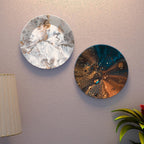Paint Texture Ceramic Wall Hanging Plates of Two Pieces