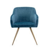 Aesthetic Blue Velvet Accent Chair 