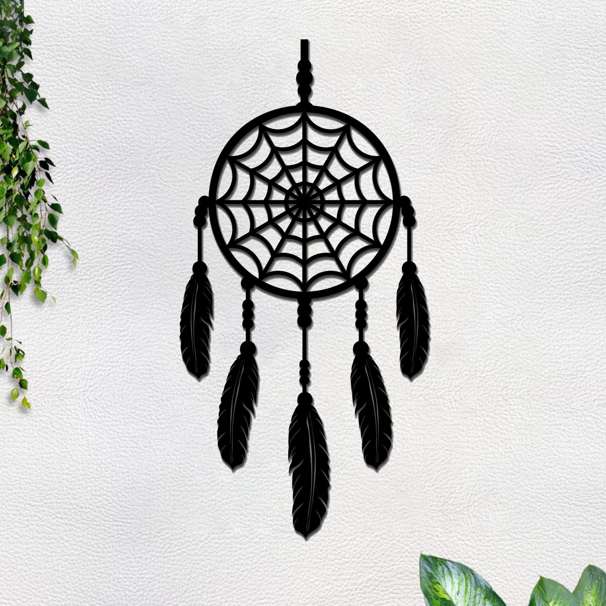 Amazing Dream Catcher with Five Feathers Design Premium Wooden Wall Hanging