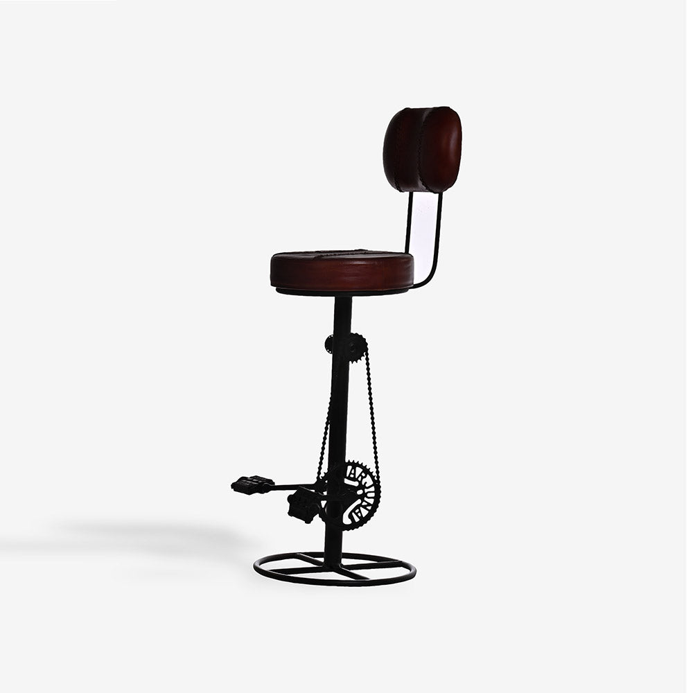 Bicycle Pedal Lounge Bar Chair with Leather Seat and Back
