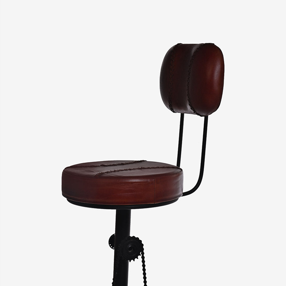 Bicycle Pedal Lounge Bar Chair with Leather Seat and Back