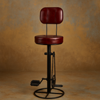 Bicycle Pedal Lounge Bar Chair with Leather Seat and Back