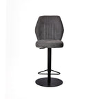 Counter Height Lounge Bar Chair with Grey Seat and Black Base