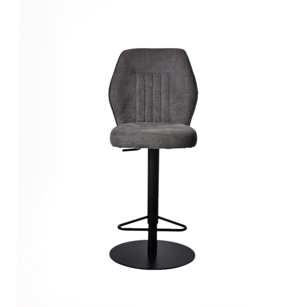 Counter Height Lounge Bar Chair with Grey Seat and Black Base