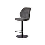 Counter Height Lounge Bar Chair with Grey Seat and Black Base