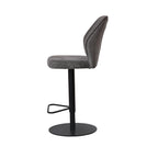 Counter Height Lounge Bar Chair with Grey Seat and Black Base