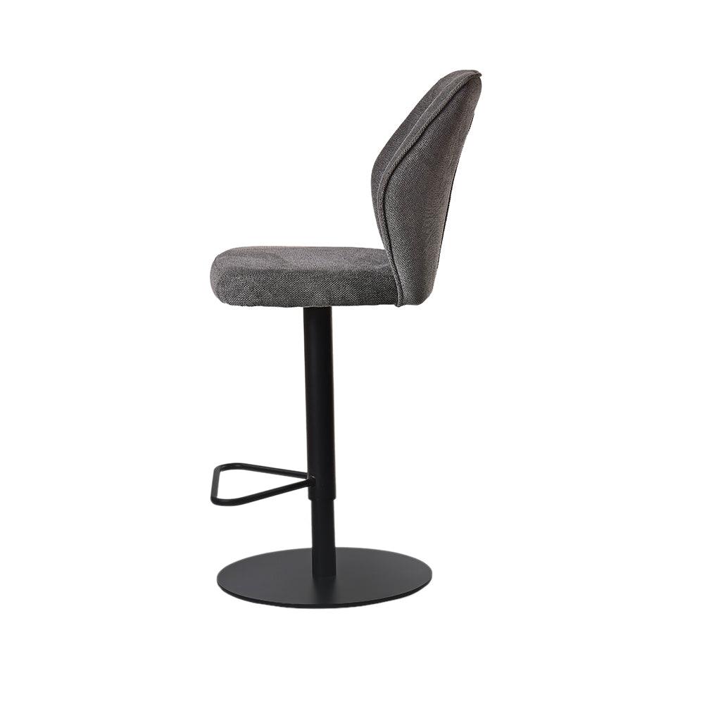Counter Height Lounge Bar Chair with Grey Seat and Black Base